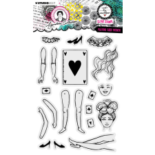Art by Marlene Playing card women Szilikonbélyegző Clear Stamps (1 csomag) bélyegző