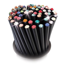 ART CRYSTELLA Ceruzák tartóban, vegyes színű SWAROVSKI® kristállyal, 50db-os szett, ART CRYSTELLA® party kellék