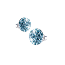 ART CRYSTELLA Fülbevaló aquakék SWAROVSKI® kristállyal félgömb (1800XFG004) szépségszalon