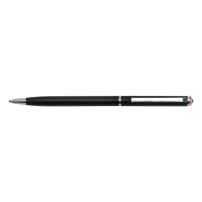 ART CRYSTELLA Golyóstoll ART CRYSTELLA fekete slim rózsaszín SWAROVSKI® kristállyal 0,7mm kék toll