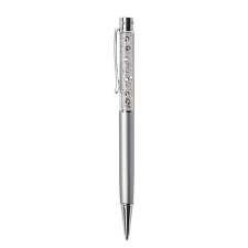 ART CRYSTELLA Golyóstoll, ezüst, felül fehér SWAROVSKI® kristállyal töltve, 14 cm, ART CRYSTELLA® toll