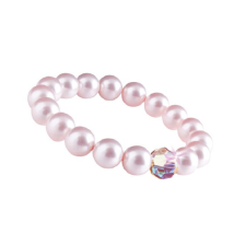 ART CRYSTELLA Karkötő SWAROVSKI® rózsaszín gyöngyből színjátszós Fehér kristállyal - M (1831XGY158M) karkötő