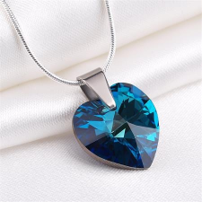 ART CRYSTELLA Nyaklánc, szív formájú, bahama kék swarovski kristállyal, 18mm art crystella nyaklánc