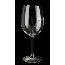 ART CRYSTELLA Vörösboros kehely, "Ravenna", fehér SWAROVSKI® kristállyal díszítve, 2db-os szett, 47cl, "ART CRYSTELLA®" tányér és evőeszköz