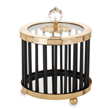 Art-Pol Pojemnik Dekoracyjny metal,szkło złoty, czarny 13x10x10 cmcm konyhai eszköz