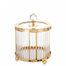 Art-Pol Pojemnik Dekoracyjny metal, tworzywo sztuczne złoty, transparentny 13x10x10 cmcm konyhai eszköz