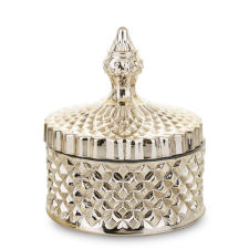 Art-Pol Pojemnik Dekoracyjny szkło złoty 13x10,5x10,5cm konyhai eszköz