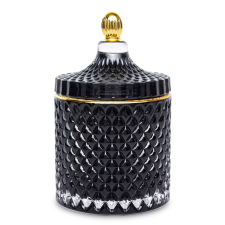 Art-Pol Szklany Pojemnik Dekoracyjny szkło czarny,złoty 17,5x10,5x10,5cm konyhai eszköz