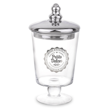 Art-Pol Szklany Pojemnik Dekoracyjny szkło przeźroczysty, srebrny 25x12,5x12,5cm konyhai eszköz