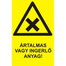  Ártalmas vagy ingerlő anyag! - műanyag, 160*240 információs tábla, állvány