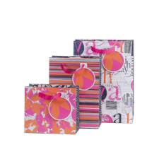 Artebene GmbH (KP) Artebene ajándéktasak (18x16x8 cm) narancs-pink virágos (5) ajándéktasak