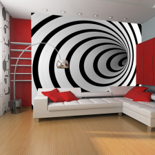 Artgeist Fotótapéta - Fekete-fehér 3D alagút grafika, keretezett kép