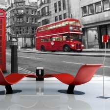 Artgeist Fotótapéta - Piros busz és telefonfülke Londonban tapéta, díszléc és más dekoráció