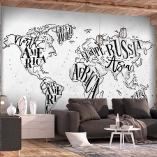 Artgeist Fotótapéta - Retro Continents (Grey) 100x70 tapéta, díszléc és más dekoráció