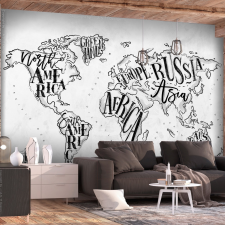 Artgeist Fotótapéta - Retro Continents (Grey) 200x140 tapéta, díszléc és más dekoráció