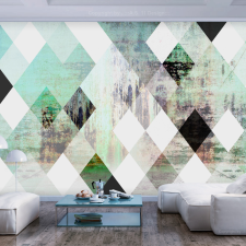 Artgeist Fotótapéta - Rhombic Chessboard (Green) 400x280 tapéta, díszléc és más dekoráció