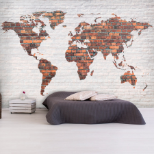 Artgeist Fotótapéta - World Map: Brick Wall térkép