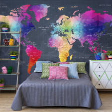 Artgeist Fotótapéta - World Map: Colourful Crystals 250x175 tapéta, díszléc és más dekoráció