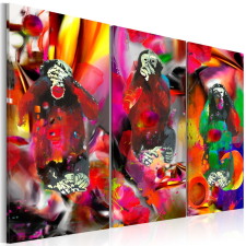 Artgeist Kép - Crazy Monkeys - triptych grafika, keretezett kép