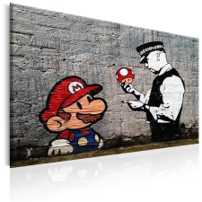 Artgeist Kép - Mario and Cop by Banksy grafika, keretezett kép