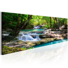 Artgeist Kép - Nature: Forest Waterfall grafika, keretezett kép
