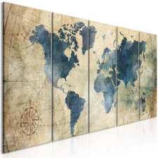 Artgeist Kép - Retro Map (5 Parts) Narrow térkép