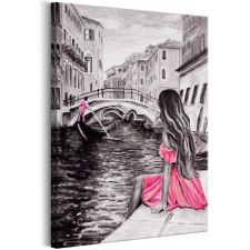 Artgeist Kép - Woman in Venice (1 Part) Vertical grafika, keretezett kép