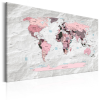 Artgeist Kép - World Map: Pink Continents