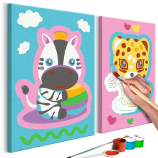 Artgeist Kifestő - Zebra & Leopard (Pink & Blue) térkép