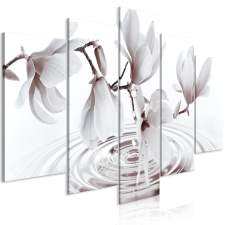 Artgeist Vászonkép - Magnolias over Water (5 Parts) Wide Grey 200x100 grafika, keretezett kép