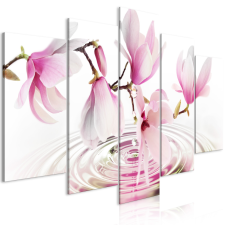 Artgeist Vászonkép - Magnolias over Water (5 Parts) Wide Pink 200x100 grafika, keretezett kép