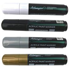 Artmagico akrylový popisovač Jumbo 15 mm, 4 ks, černý, bílý, zlatý, stříbrný (8594222520184) filctoll, marker