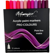 Artmagico Pro Pink Line akril filctollak, rózsaszín árnyalat, 12 darab filctoll, marker