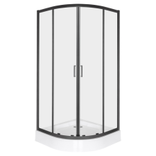  Aruba 90 fekete íves zuhanykabin Alan tálcával kád, zuhanykabin