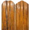 ÁRVAI KERÍTÉS Lemez fém kerítésléc GOLDEN WOOD DOUBLE | Aranytölgy famintás (Kialakítás: Ívelt végű, Hosszúság: 190cm)
