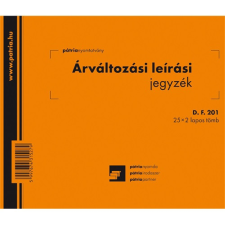  Árváltozási leírási jegyzék 25x2 lapos tömb A/5 fekvő nyomtatvány