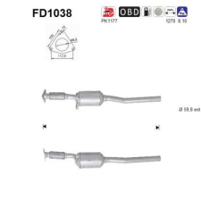 AS Korom-/részecskeszűrő, kipufogó AS FD1038 autóalkatrész