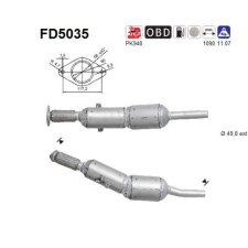 AS Korom-/részecskeszűrő, kipufogó AS FD5035 autóalkatrész