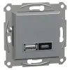  ASFORA acél Dupla USB töltő, A+C, 21W EPH2700562 Schneider