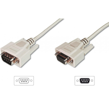 Assmann Datatransfer extension cable, D-Sub9 3m Beige kábel és adapter