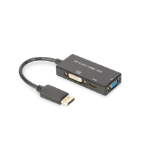 Assmann DisplayPort - HDMI+DVI+VGA Adapter - Fekete kábel és adapter