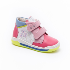 Asso rózsaszín, bőr kislány bokacipő, virág díszítéssel (20 - 24); (L-C-003-01) (20) gyerek cipő