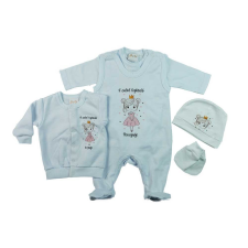 Asti 5 részes baba szett belül bolyhos anyagból hercegnős mintával babaruha szett