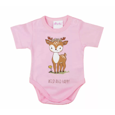 Asti ABR Rövid ujjú pamut body - Rózsaszín - Őzike (68) kombidressz, body