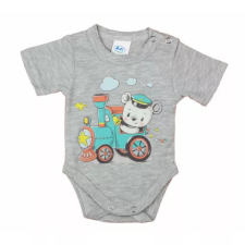 Asti ABR Rövid ujjú pamut body - Szürke - Vonat (56) kombidressz, body