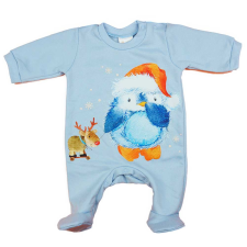 Asti Belül bolyhos hosszú ujjú baba rugdalozó bébi pingvin mintával rugdalózó