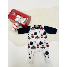 Asti Belül bolyhos hosszú ujjú baba rugdalozó karácsonyi mintával rugdalózó