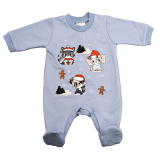 Asti Belül bolyhos hosszú ujjú baba rugdalozó karácsonyi mintával rugdalózó