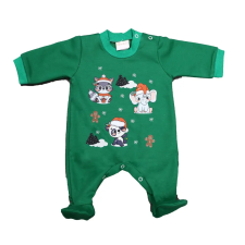 Asti Belül bolyhos hosszú ujjú baba rugdalozó karácsonyi mintával rugdalózó