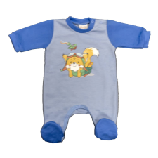 Asti Belül bolyhos hosszú ujjú kisfiú rugdalózó Mókus mintával rugdalózó